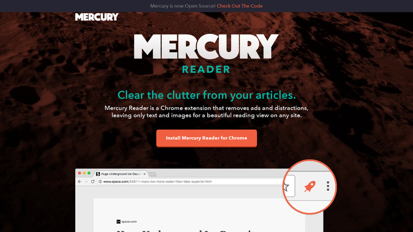 reader.postlight.com Mercury Reader Landing Page
