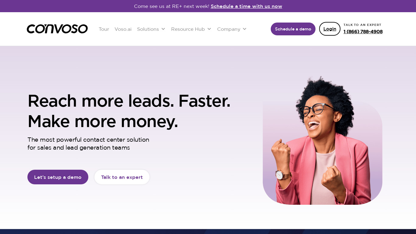 Convoso Landing page