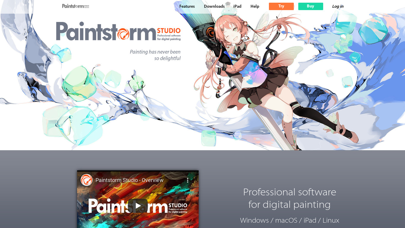 Paintstorm Landing page