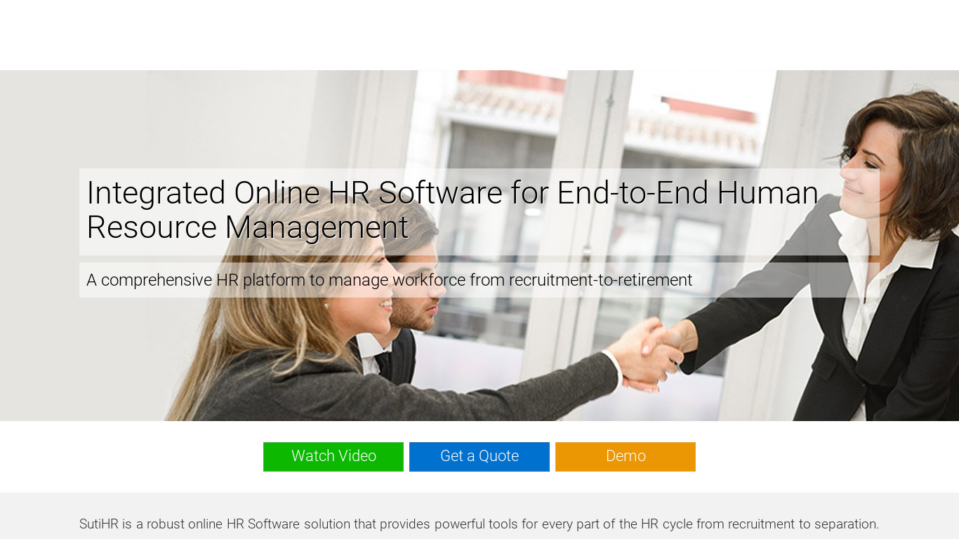 SutiHR Landing page