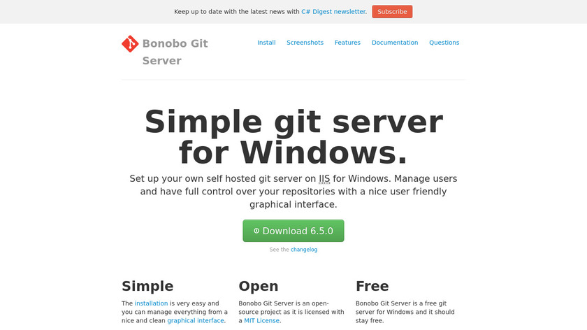 Bonobo Git Server Landing Page