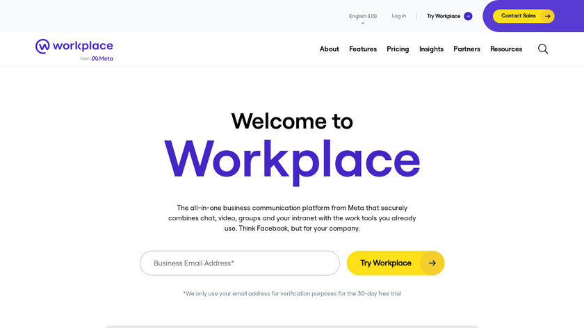Workplace by Facebook Landing Page