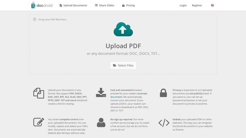 DocDroid Landing Page
