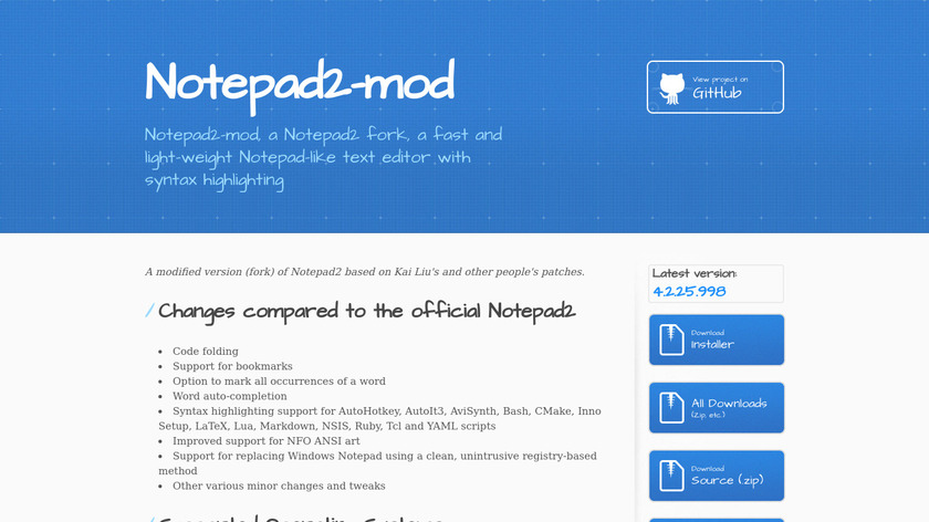 Notepad2-mod Landing Page