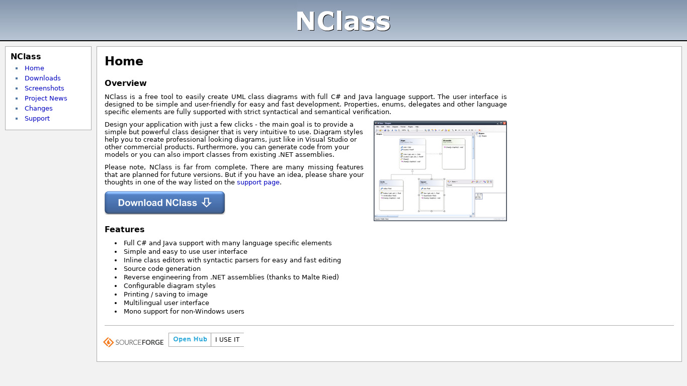 NClass Landing page