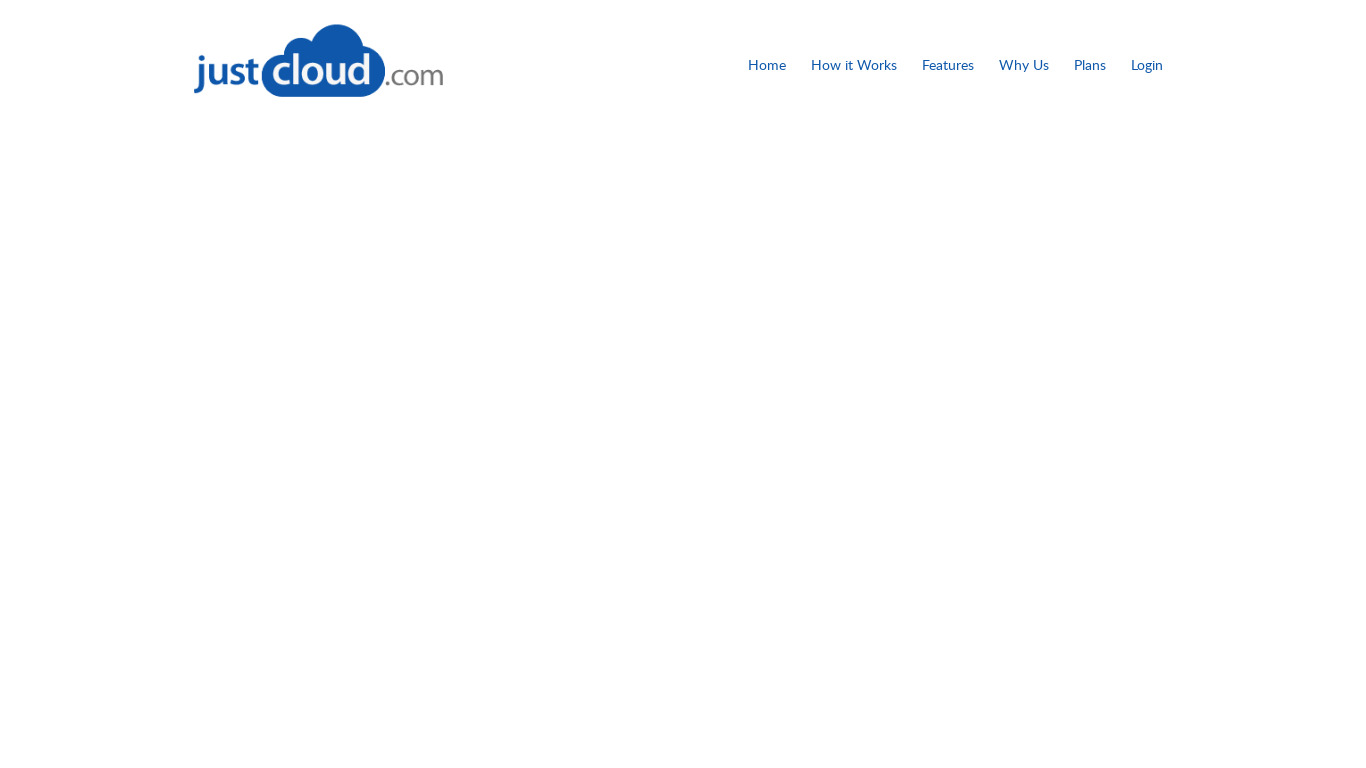 JustCloud Landing page