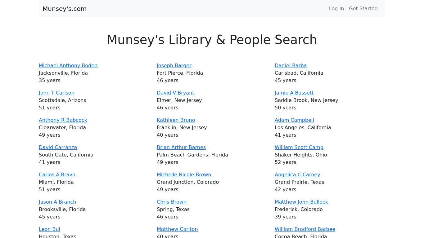 Munseys.com Landing page