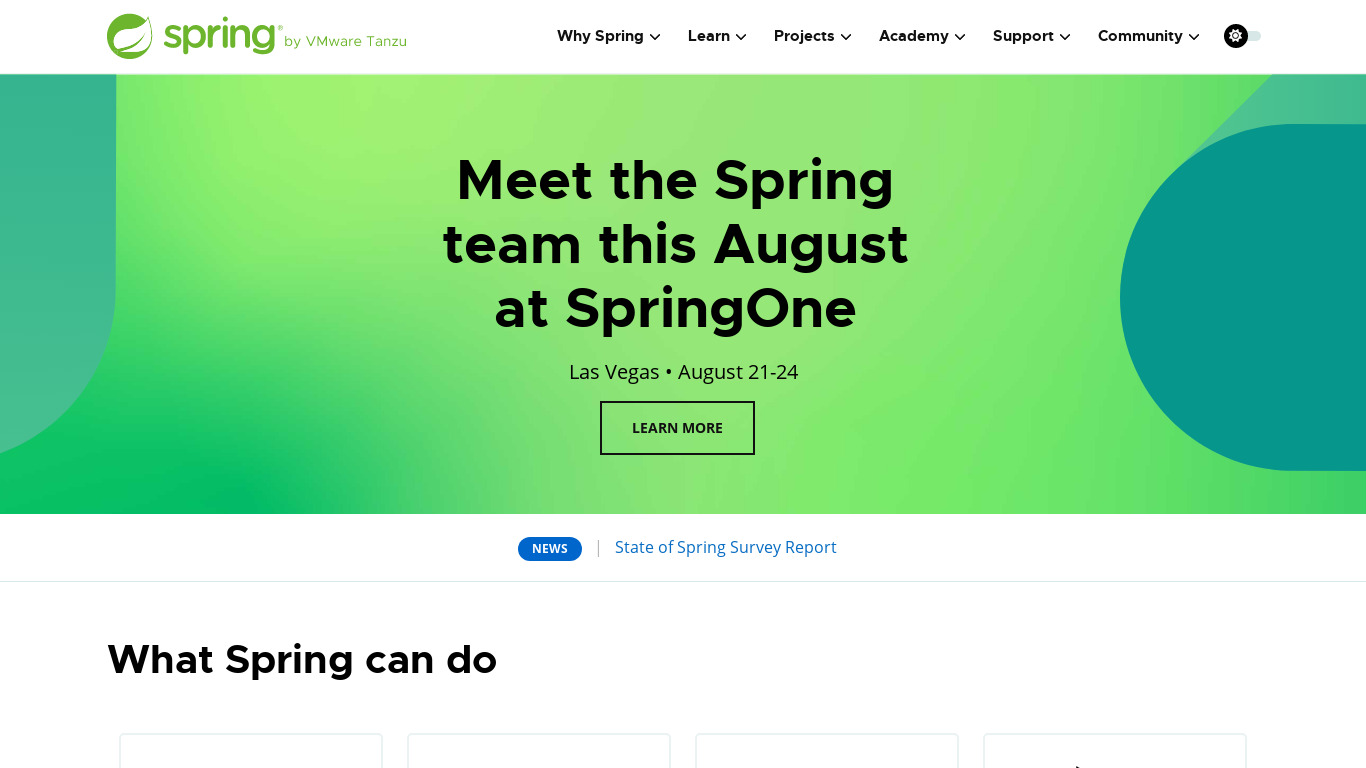 Spring Landing page