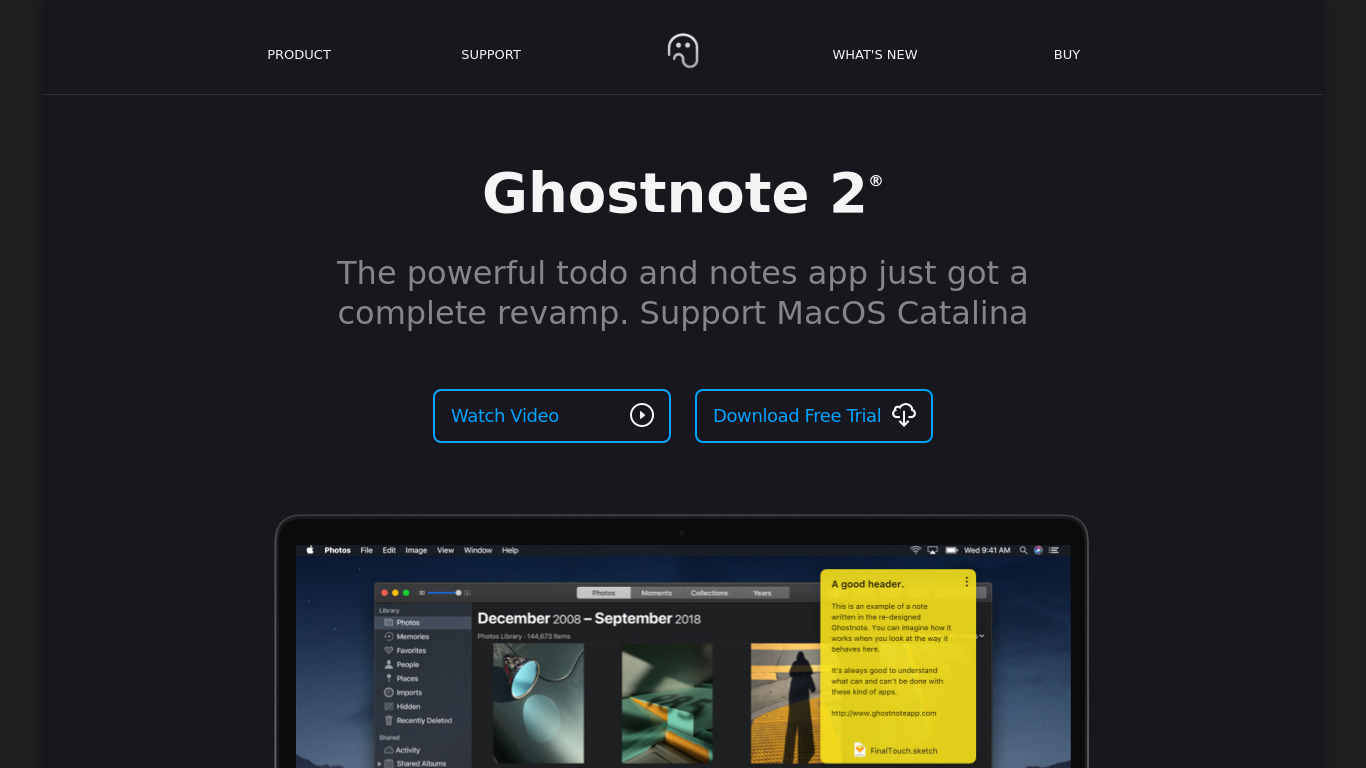 Ghostnote Landing page