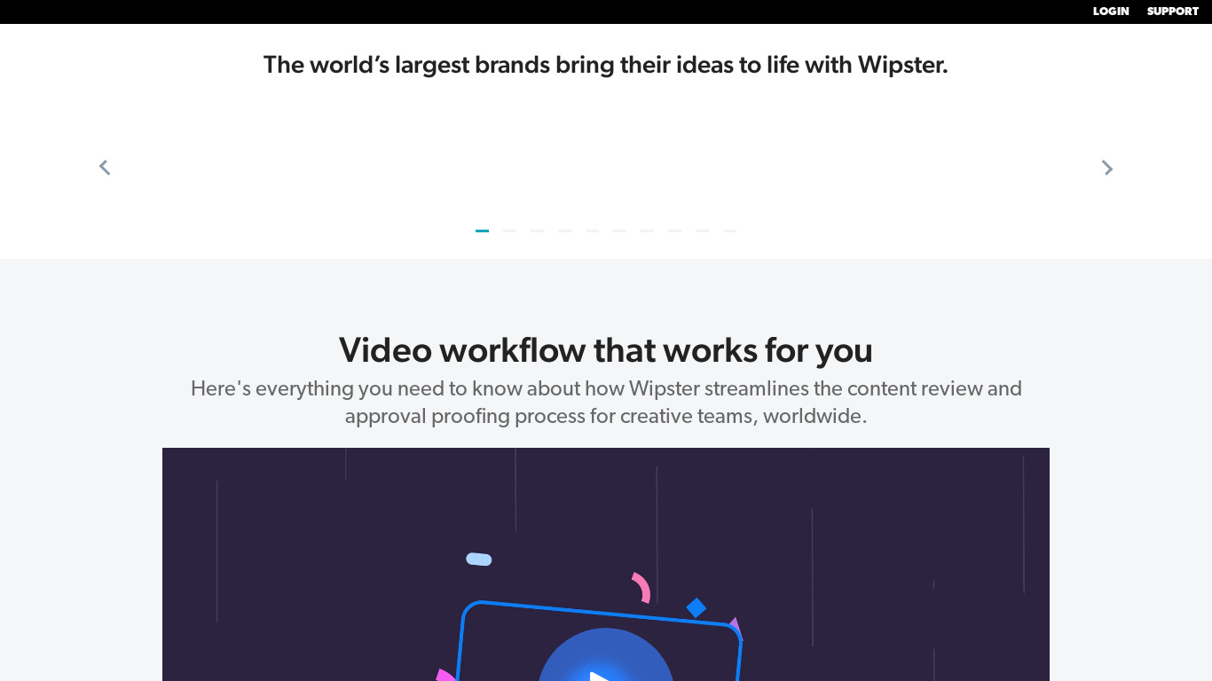 Wipster Landing page