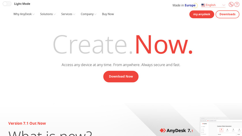 AnyDesk Landing Page