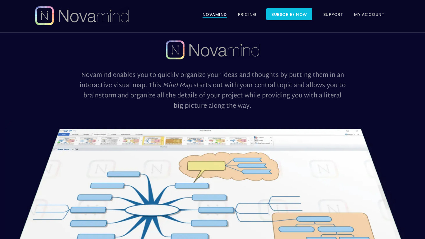 Novamind Landing page