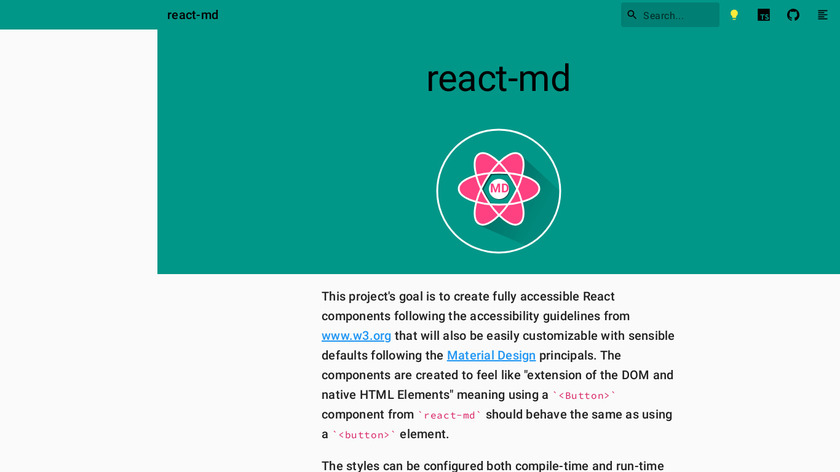 react-md Landing Page