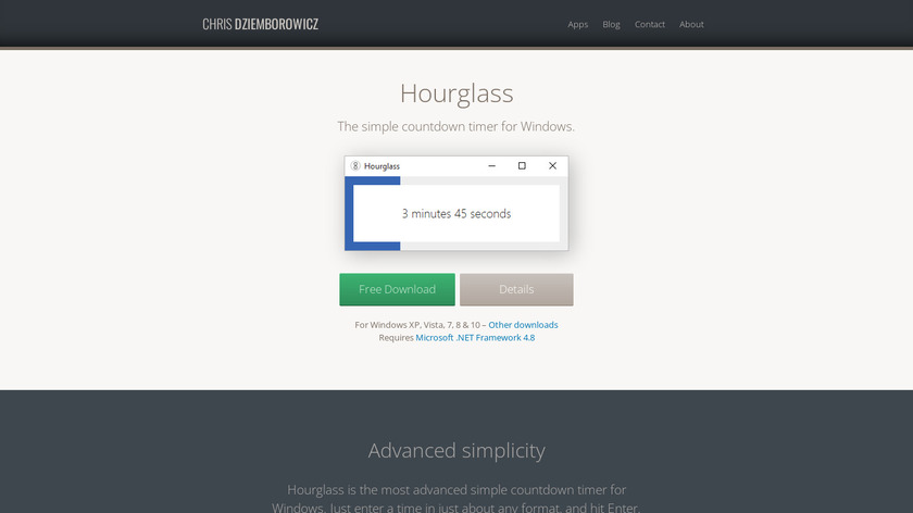 Hourglass Landing Page