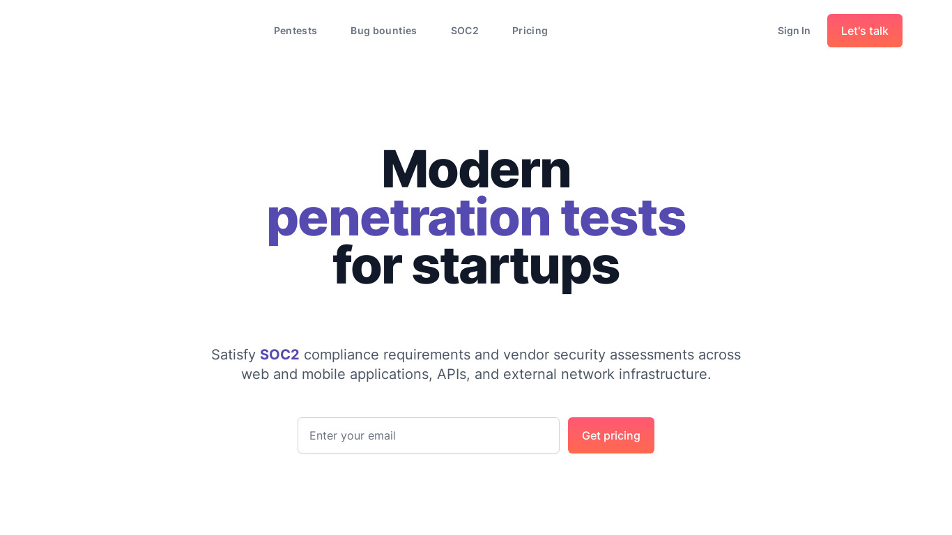 Federacy Landing page