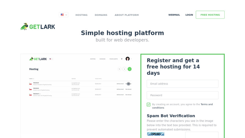 GetLark Landing Page