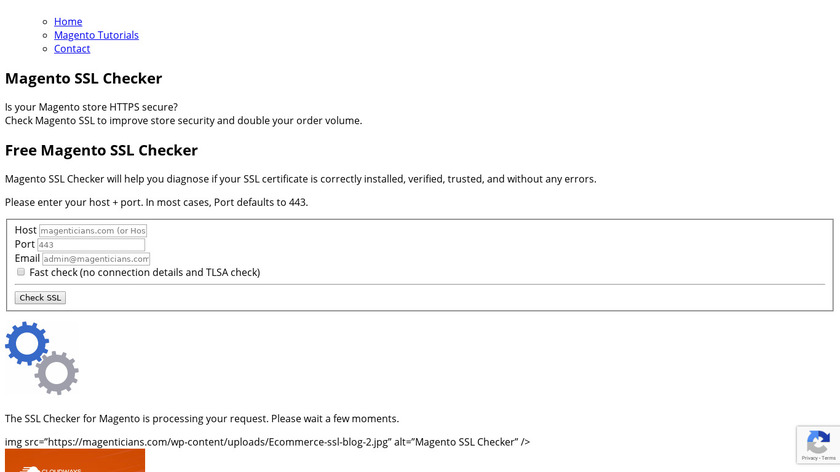 magenticians.com SSL Checker Tool Landing Page