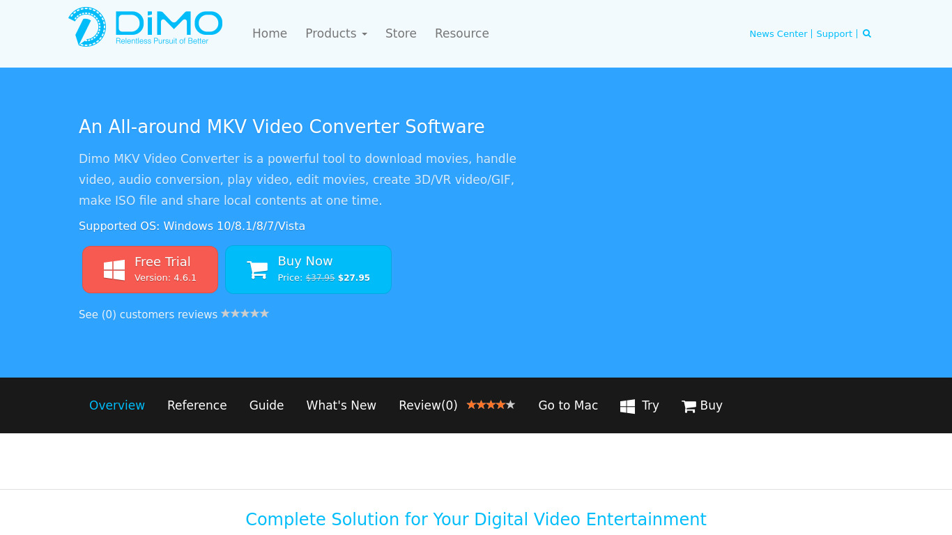 MKV Video Converter Landing page
