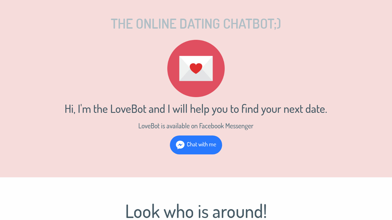 LoveBot.me Landing page