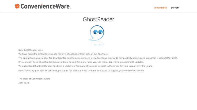 GhostReader Landing Page