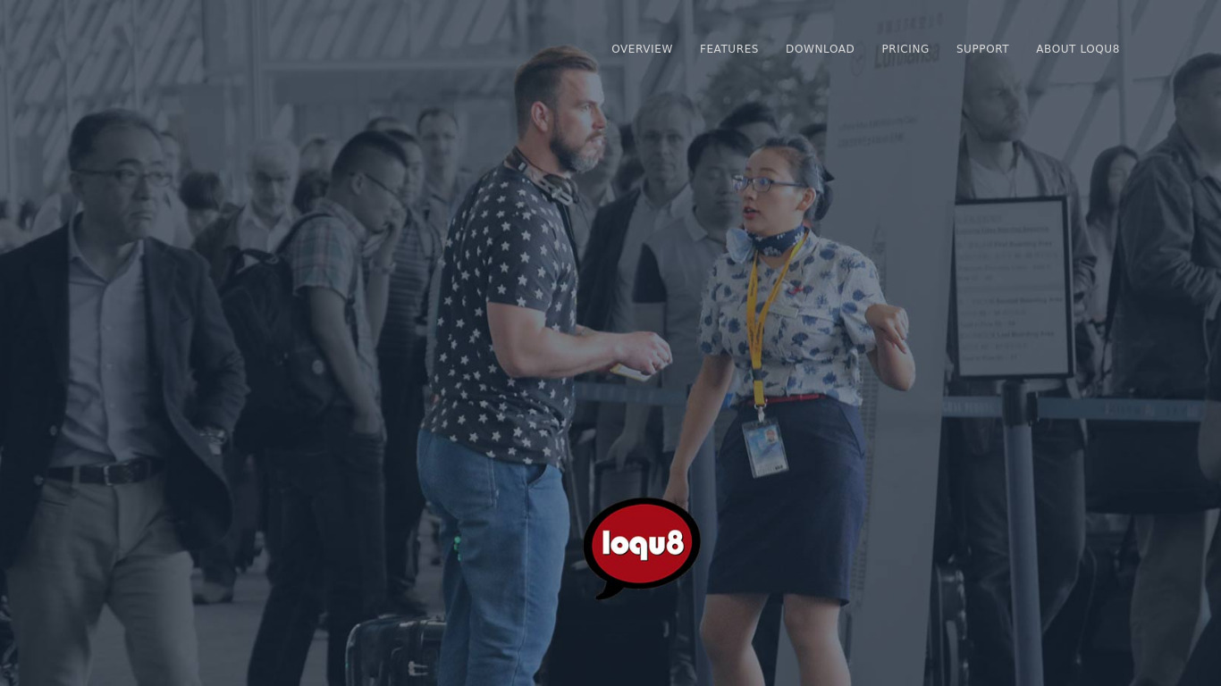 Loqu8 iCE Landing page