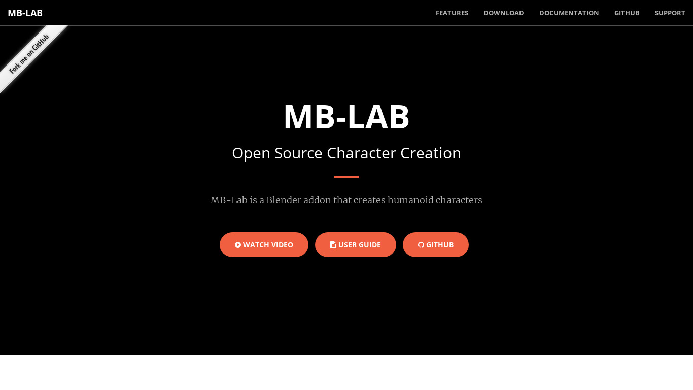 MB-Lab Landing page