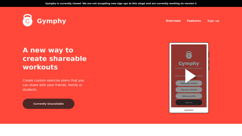 Gymphy Landing Page