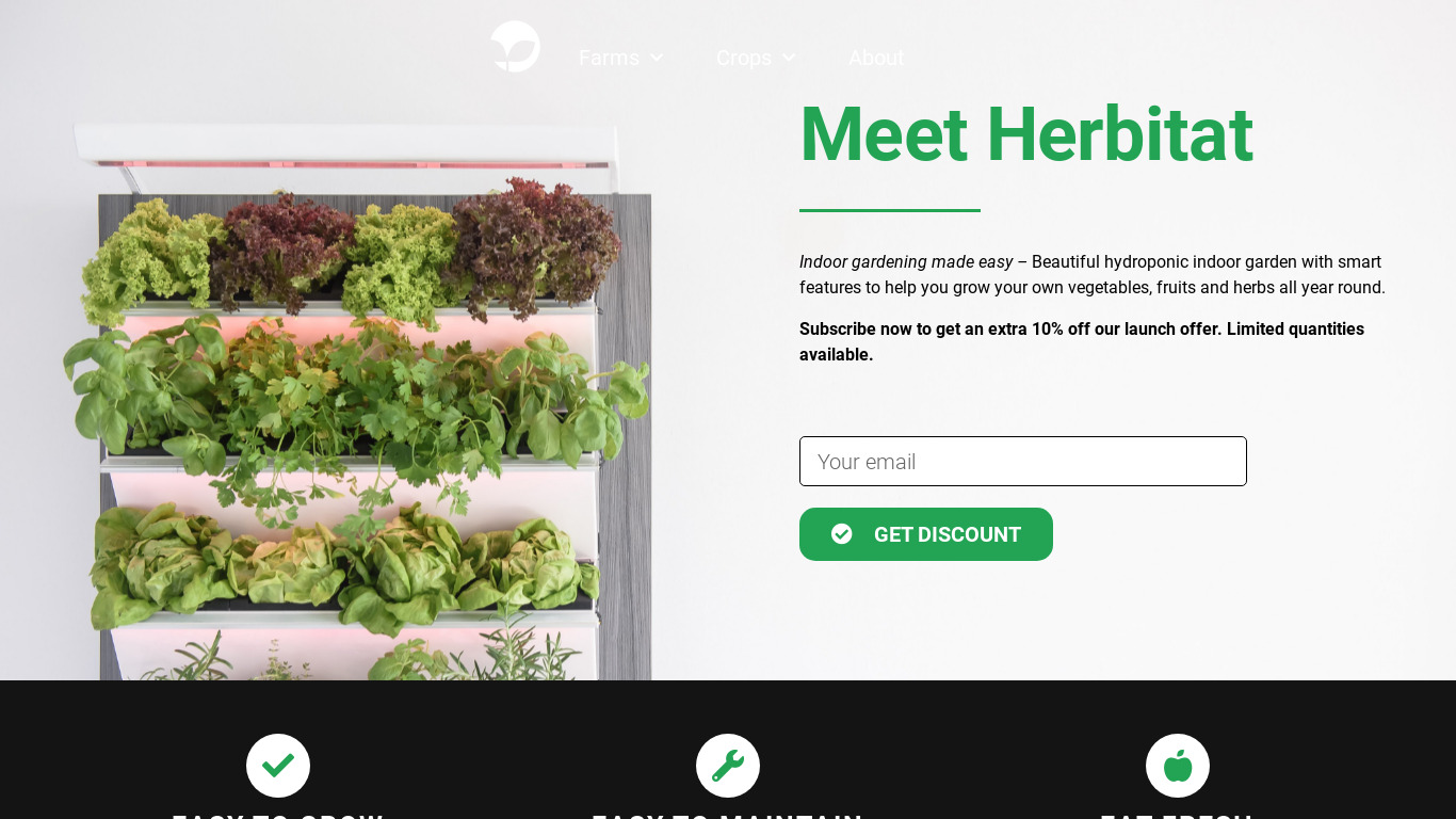 Herbitat Landing page