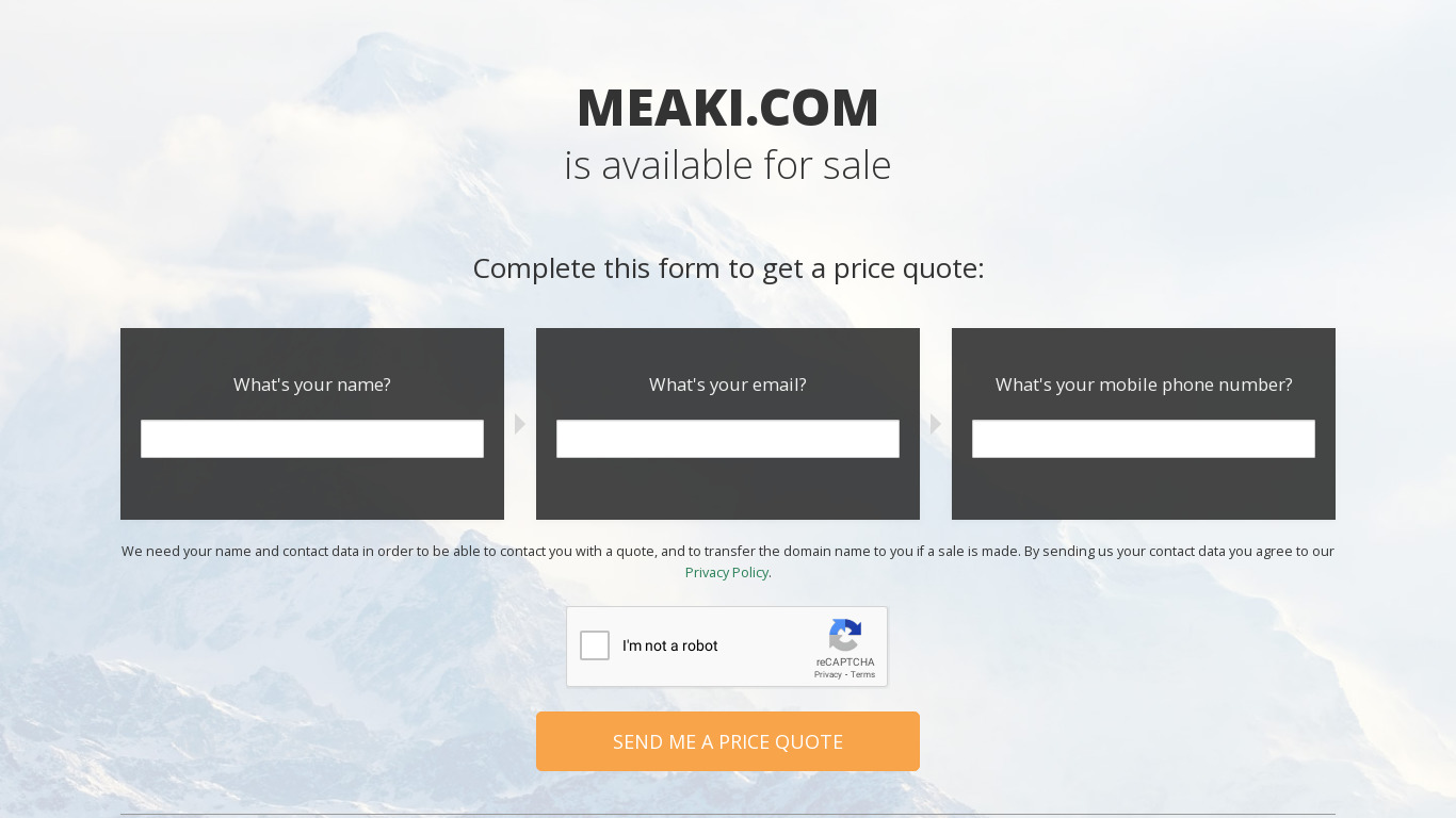 Meaki Landing page