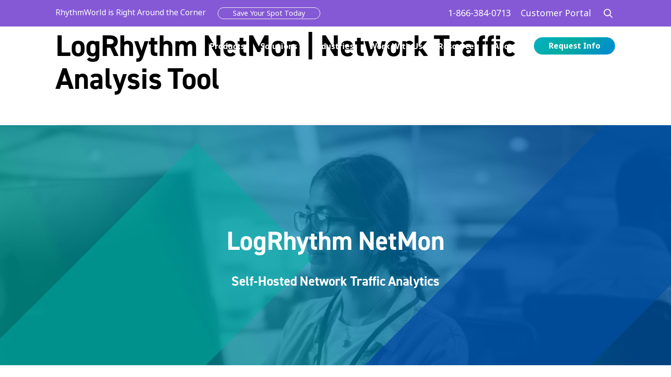 LogRhythm Network Monitor Landing page