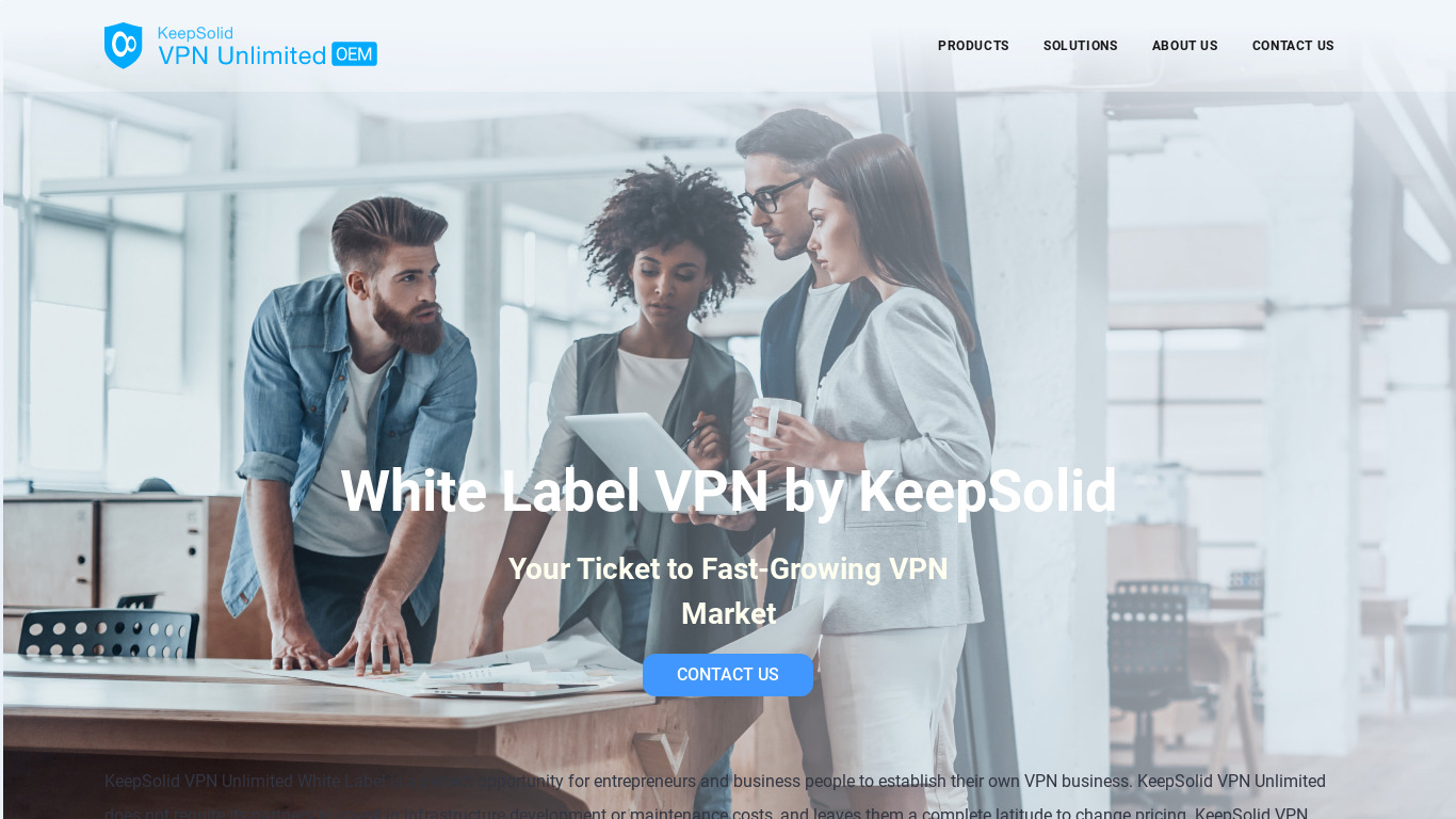 KeepSolid VPN White Label Landing page
