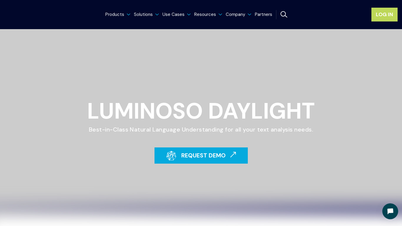 Luminoso Analytics Landing page