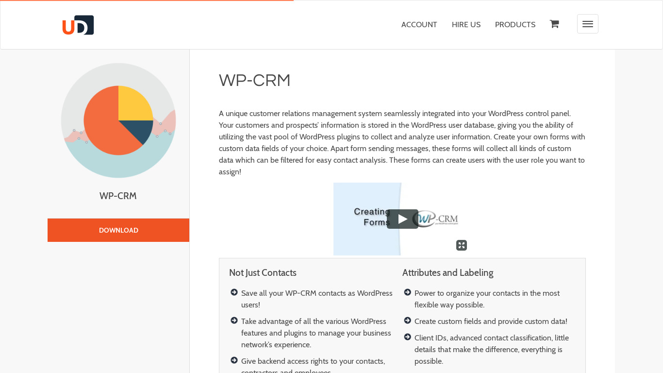 WP-CRM Landing page