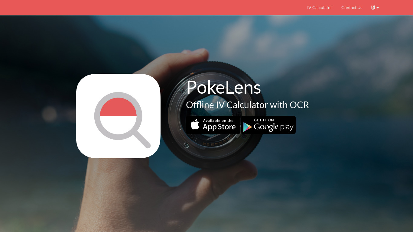 PokeLens Landing page
