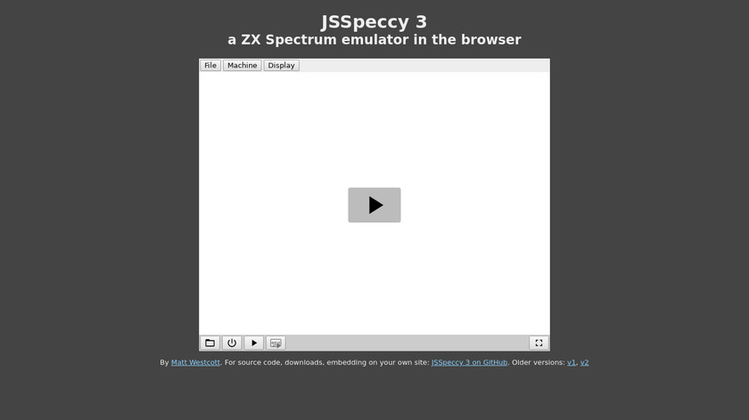 JSSpeccy Landing Page