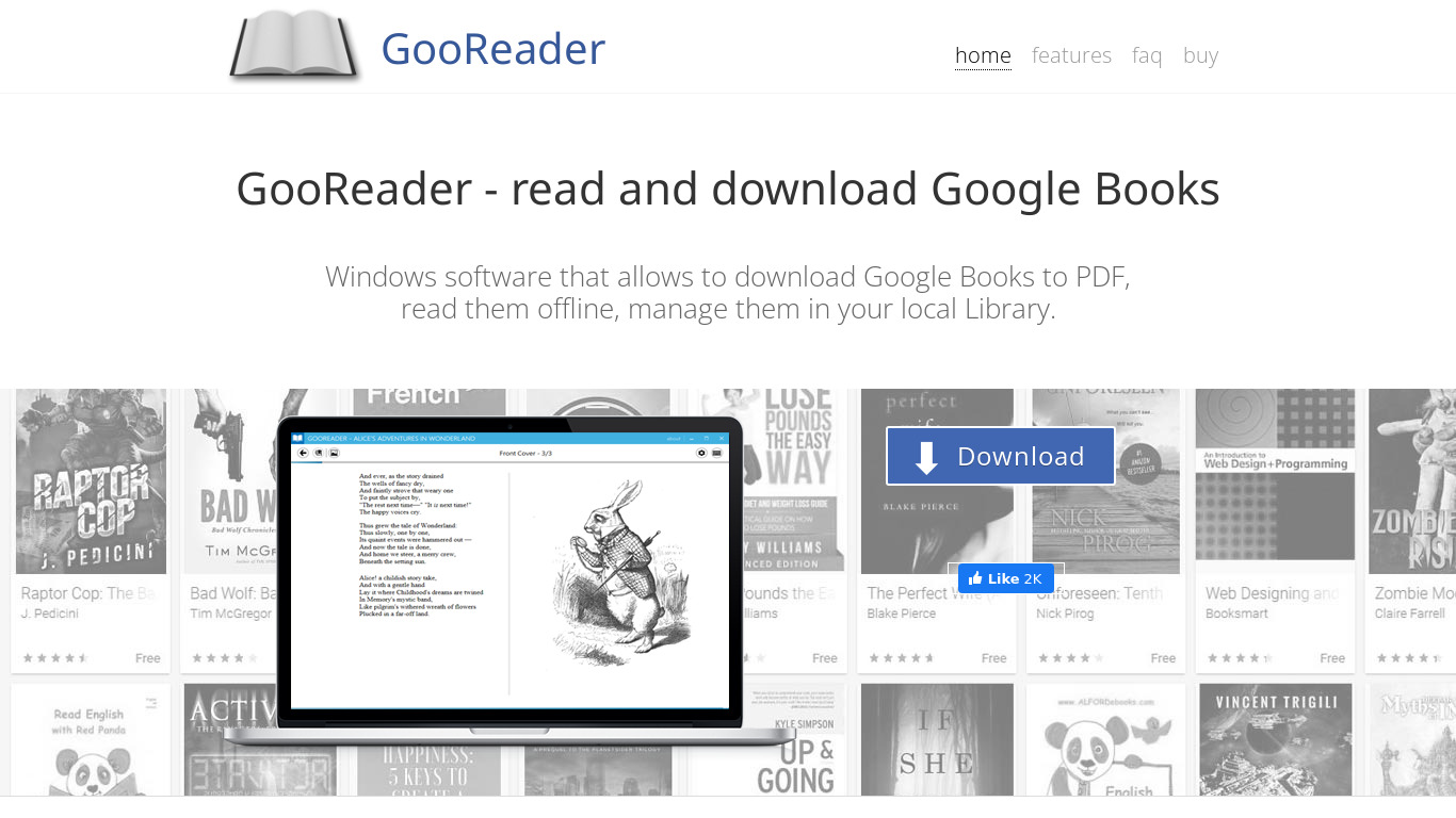 GooReader Landing page