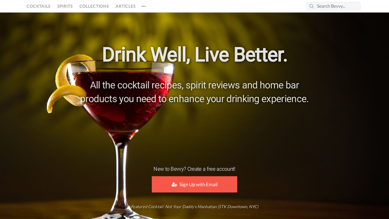 Bevvy Landing page