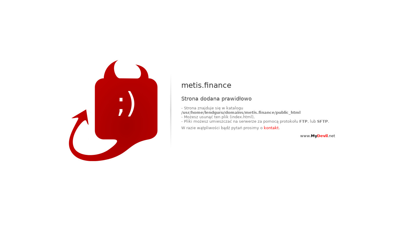 Metis.finance Landing page
