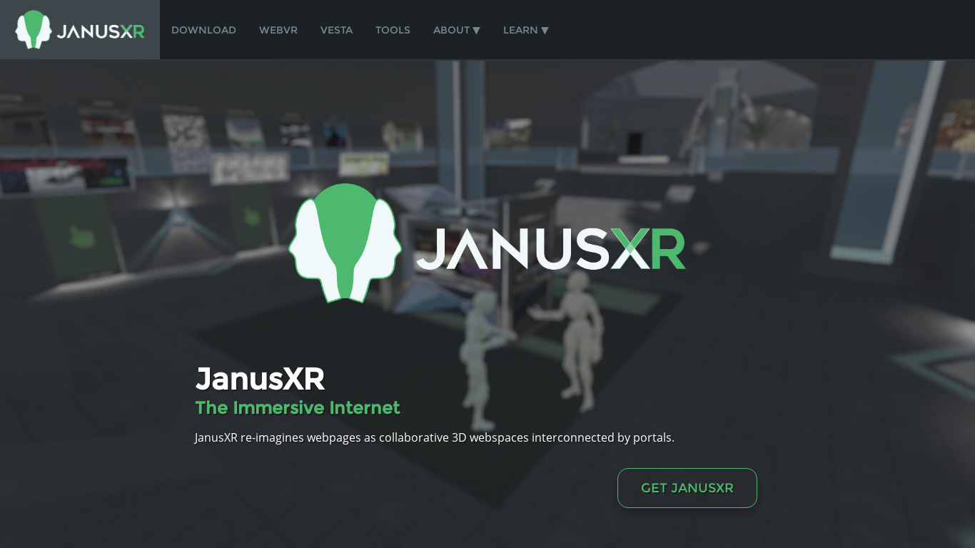 JanusVR Landing page