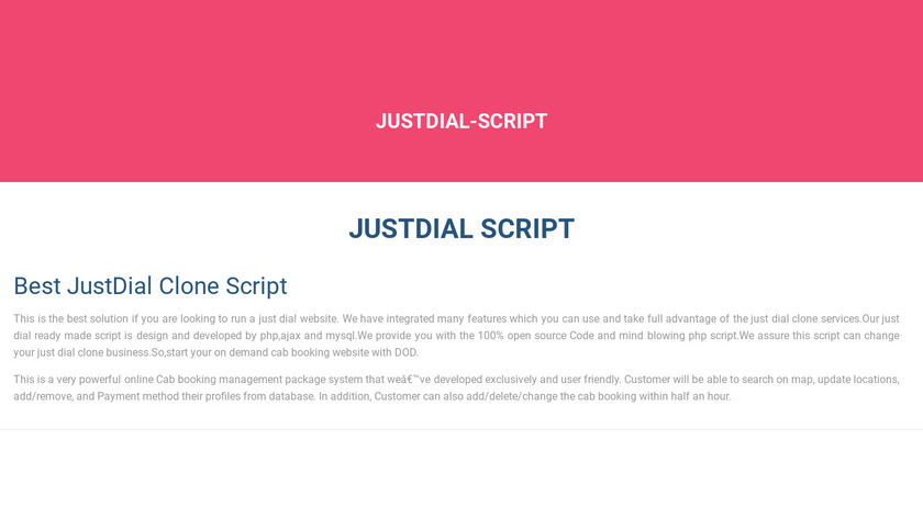 Justdial Clone Script - DOD Landing Page