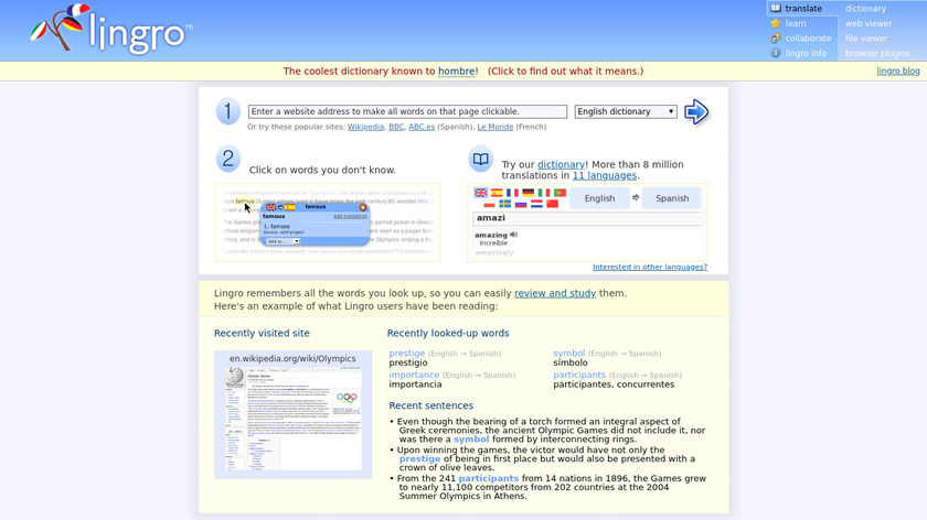 Lingro Landing Page