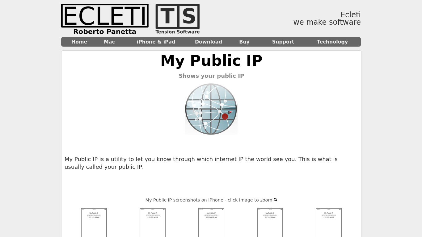 My Public IP Landing page