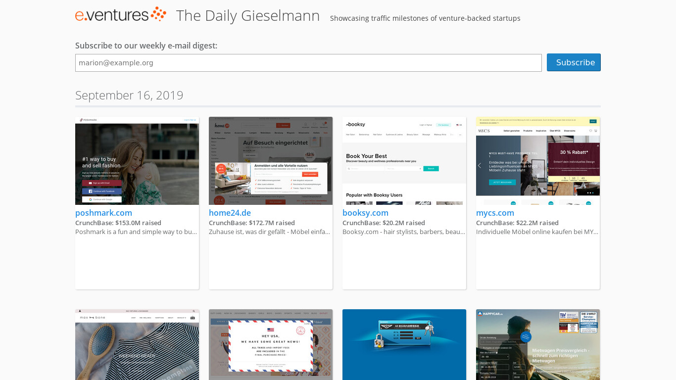 The Daily Gieselmann Landing page
