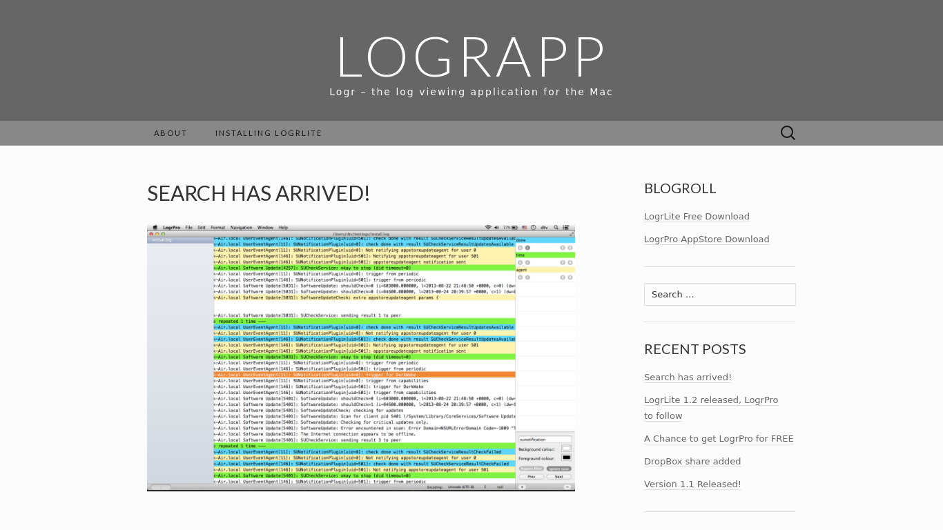 LogrPro Landing page