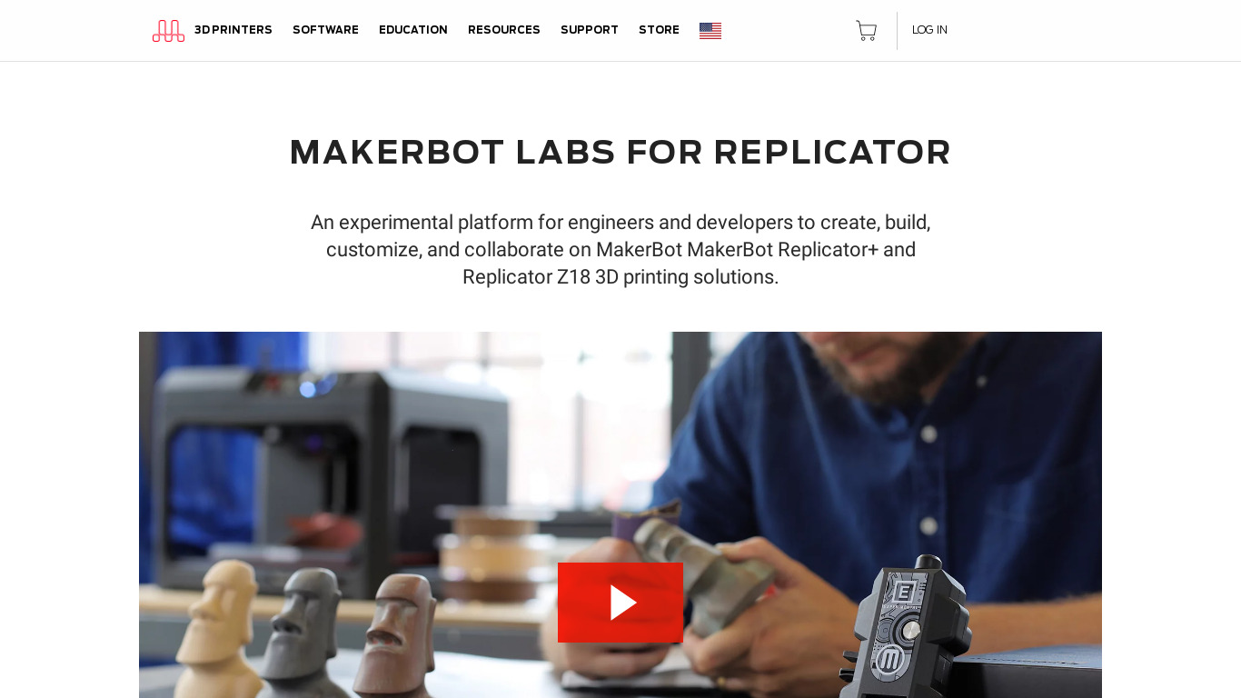 MakerBot Labs Landing page