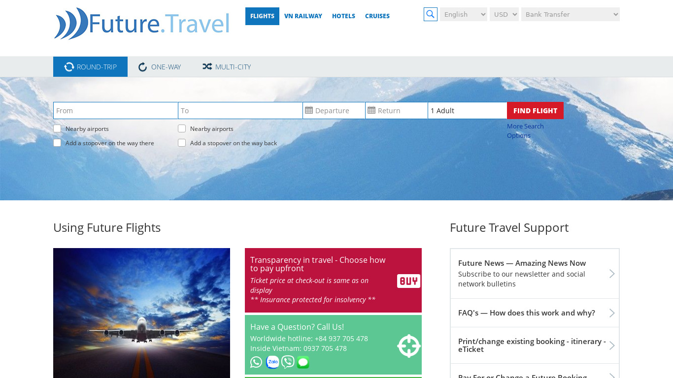 Future.Travel Landing page