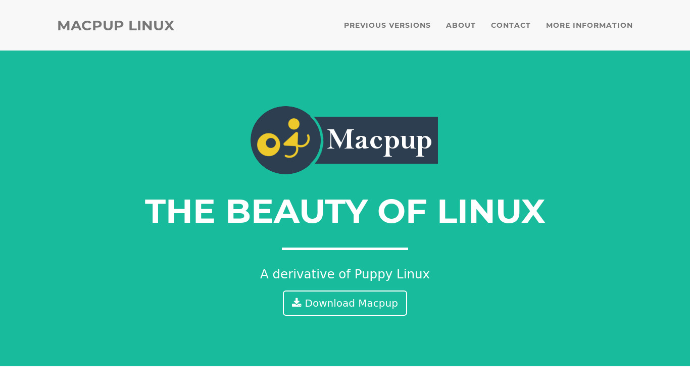 Macpup Landing page