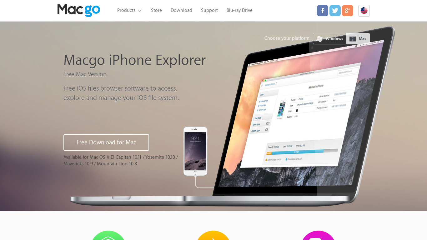 Macgo Free iPhone Explorer Landing page