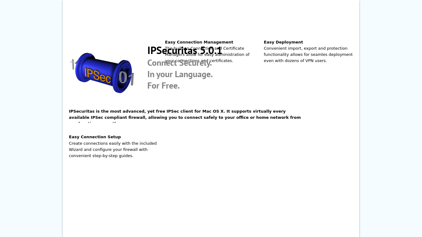 IPSecuritas Landing page