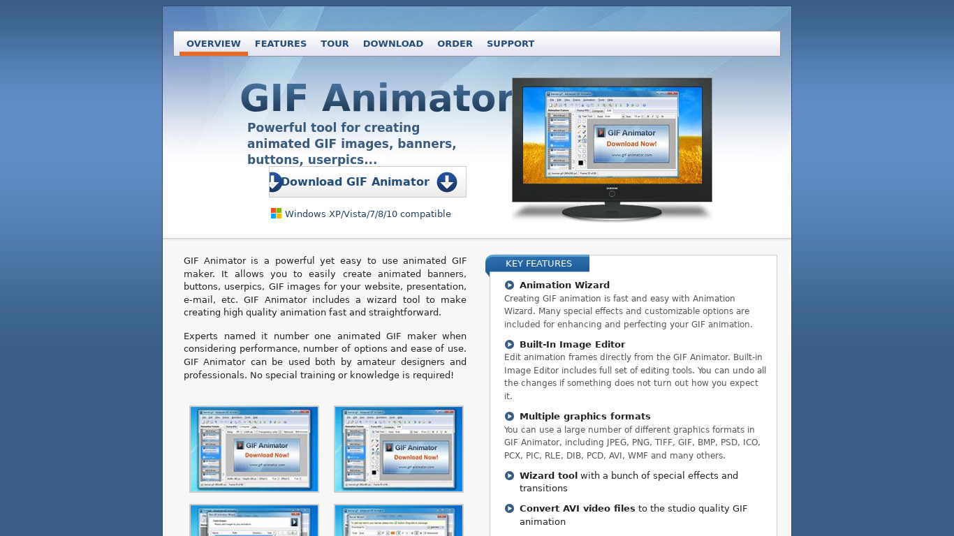 GIF Animator Landing page